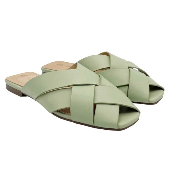 NEW Mi.iM Reece Woven Leather Mint Green Pistachio Open Toe Slide Size 7.5 NWOB - Picture 7 of 16